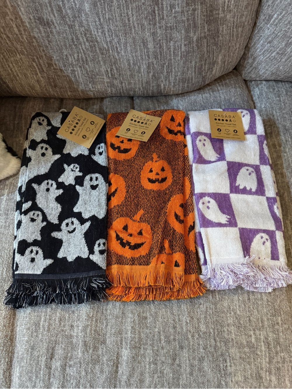 Casaba Halloween Towel Sets (3) Ghosts Pumpkins